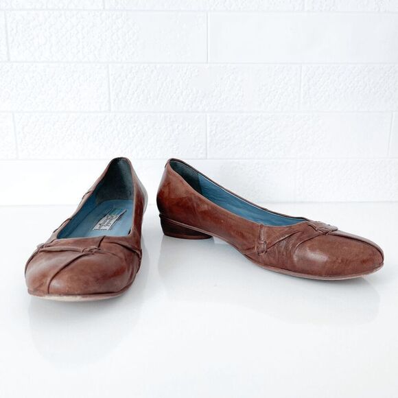Arnold Churgin Womens Handmade Slip On Ballet Flat Leather Shoes Brown 36 - Picture 7 of 7